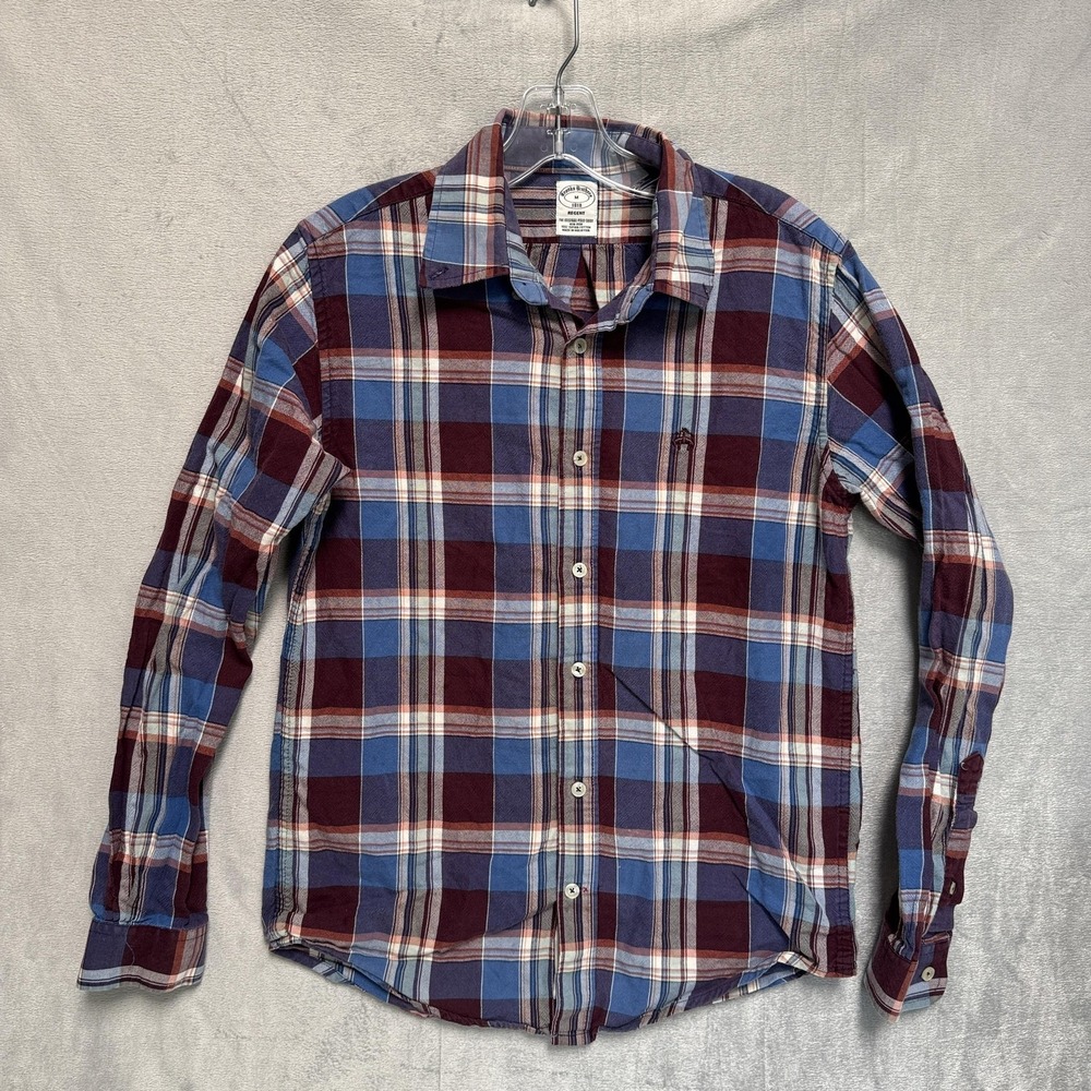 Brooks Brothers‎ Shirt Mens Medium Plaid Long Sleeve Button Down Regent 1818